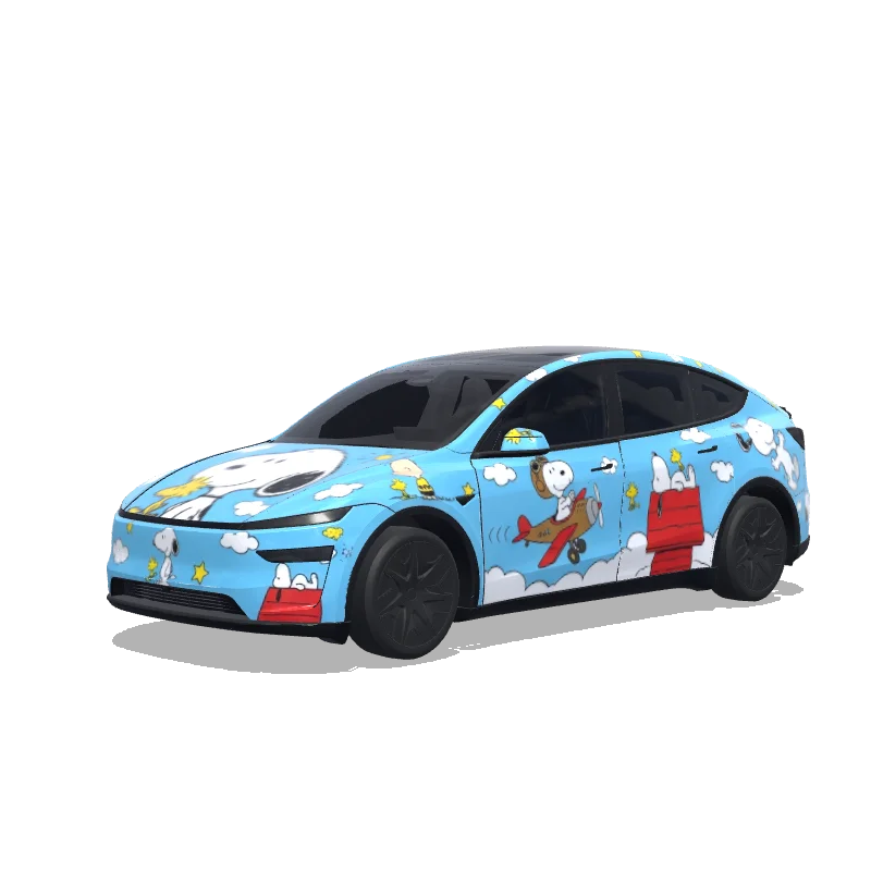 Tesla Model Y L Paint Shop wrap, 3D preview