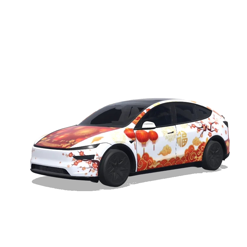 Tesla Model Y L Paint Shop wrap, 3D preview
