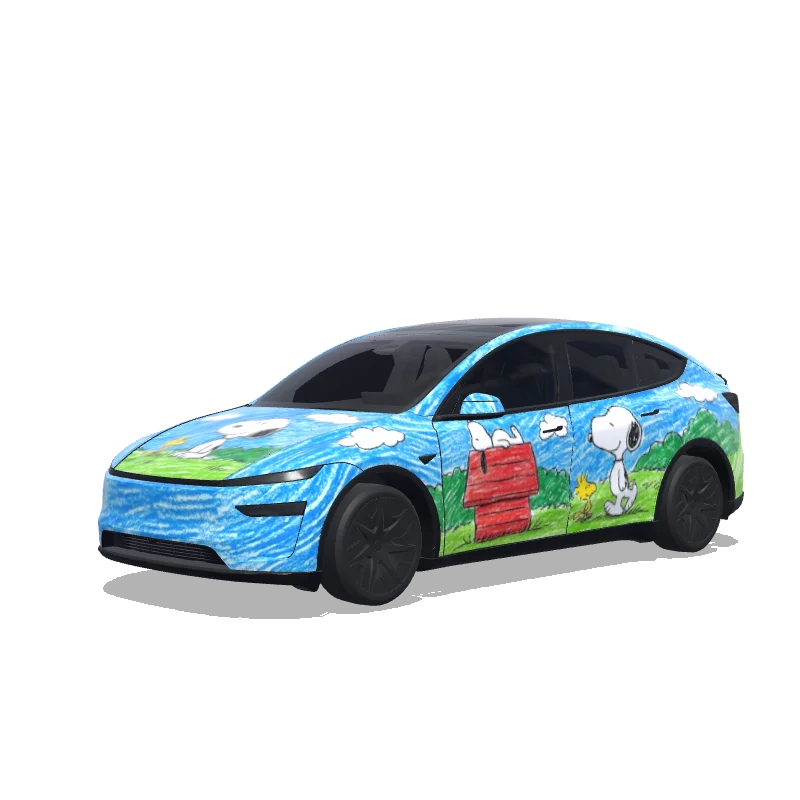 Tesla Model Y L Paint Shop wrap, 3D preview