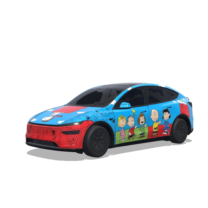 Tesla Model Y L Paint Shop wrap, 3D preview