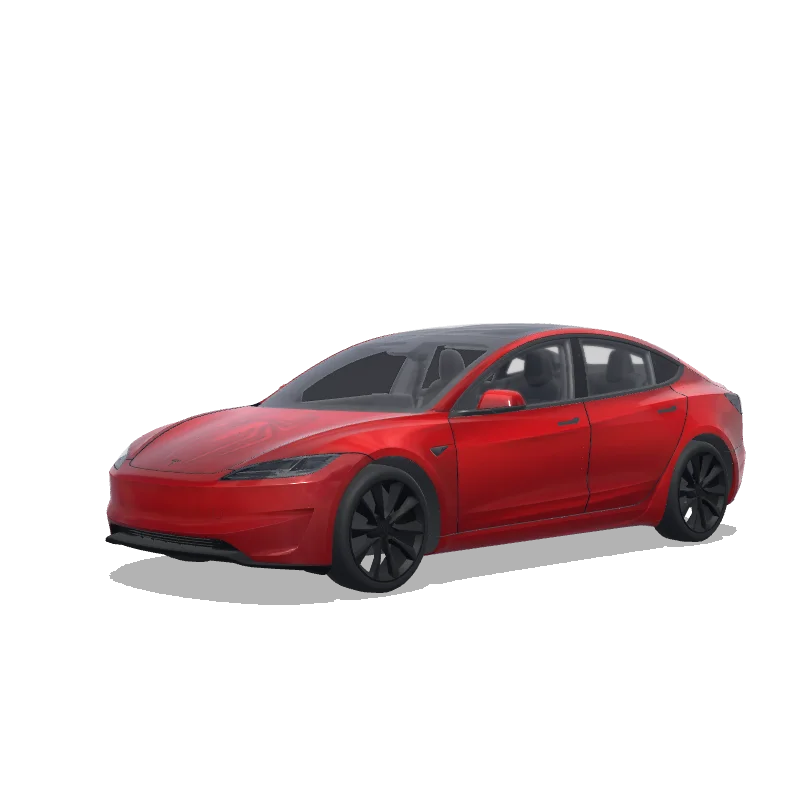 Tesla Model 3 (2024+) wrap design - Spider logo on hood. Colors: red.