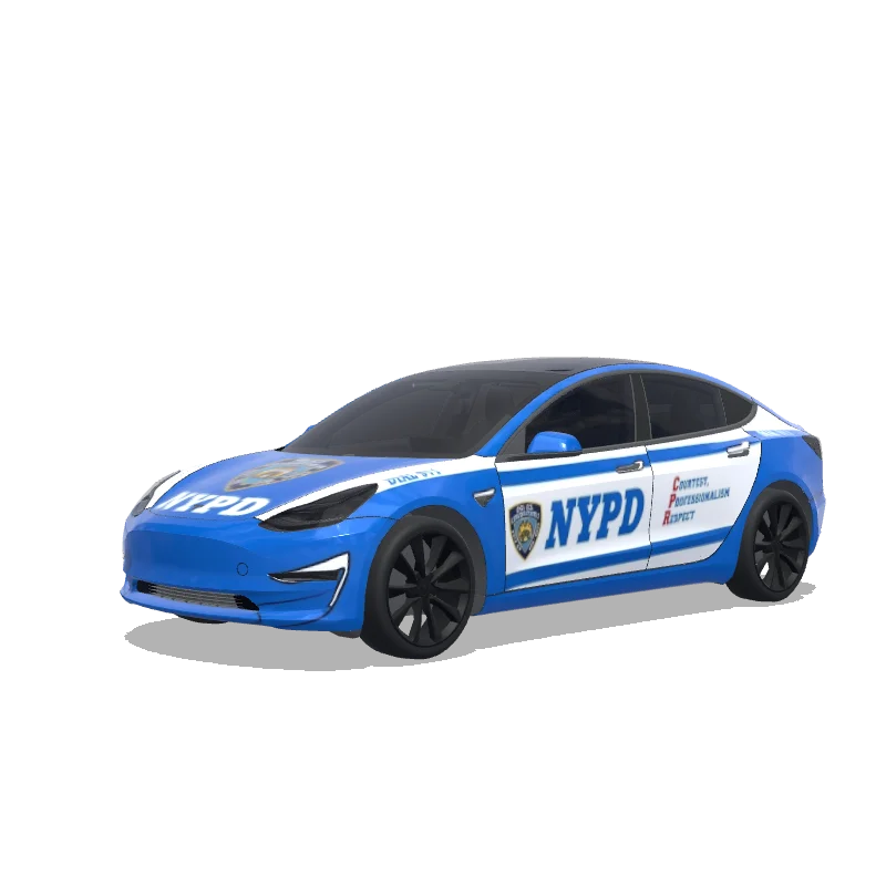 Tesla Model 3 with a Police wrap, 3D Paint Shop preview