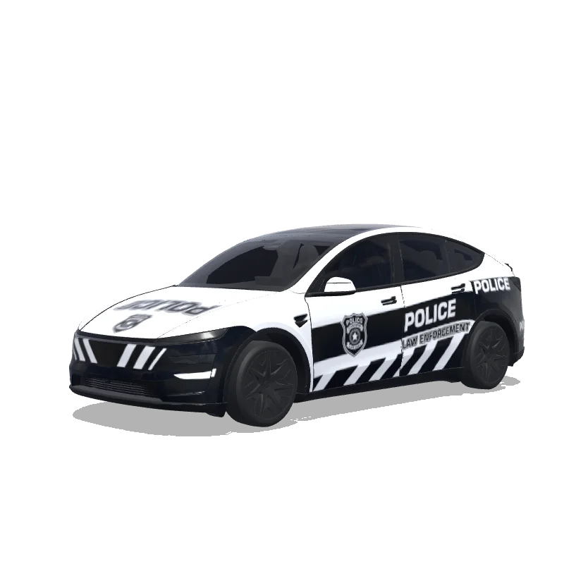 Tesla Model Y L with a Police wrap, 3D Paint Shop preview