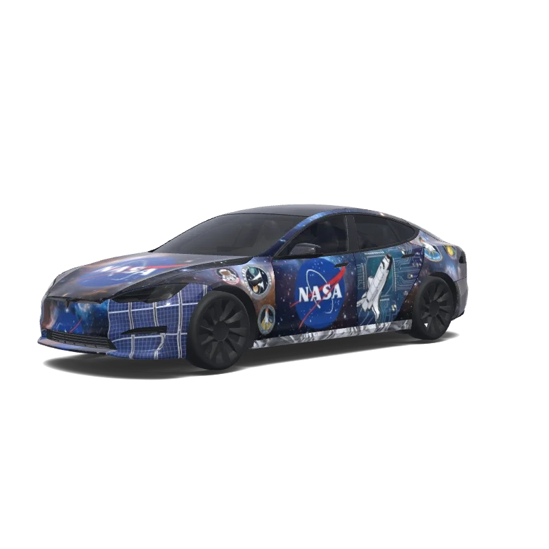 Tesla Model S 2021+ Paint Shop wrap, 3D preview