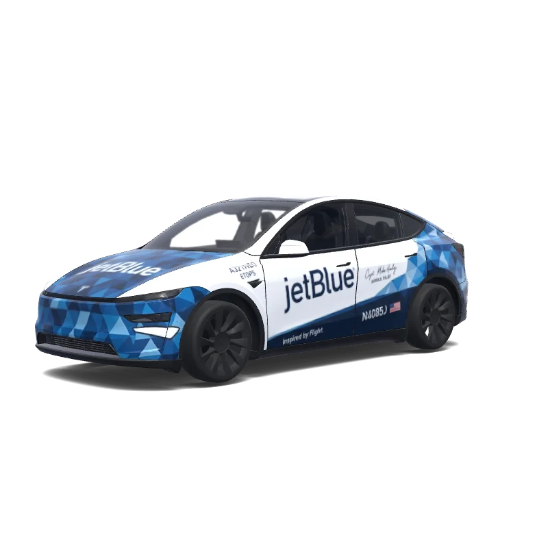 Tesla Model Y (2025+) wrap design - Generate a wrap design based on this reference image