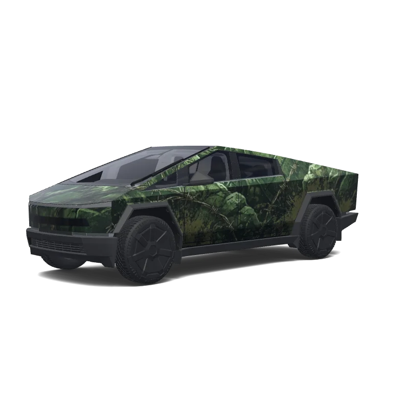 Tesla Cybertruck with a Racing wrap, 3D Paint Shop preview