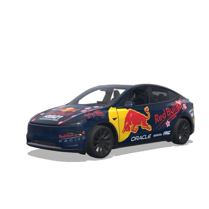 Tesla Model Y (2025+) with a Racing wrap, 3D Paint Shop preview