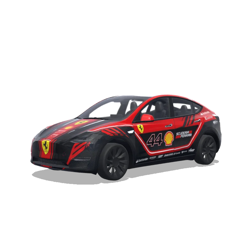 Tesla Model Y with a Racing wrap, 3D Paint Shop preview