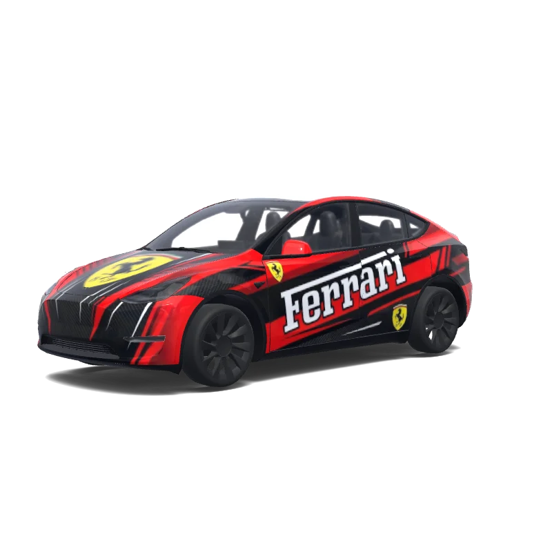 Tesla Model Y with a Racing wrap, 3D Paint Shop preview