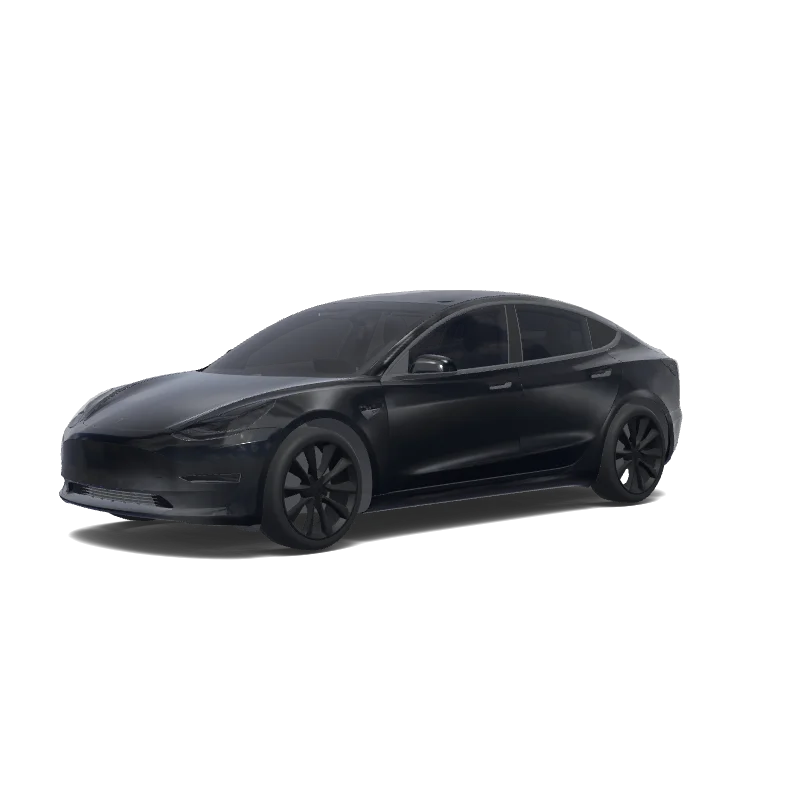 Tesla Model 3 with a Red And Black wrap, 3D preview