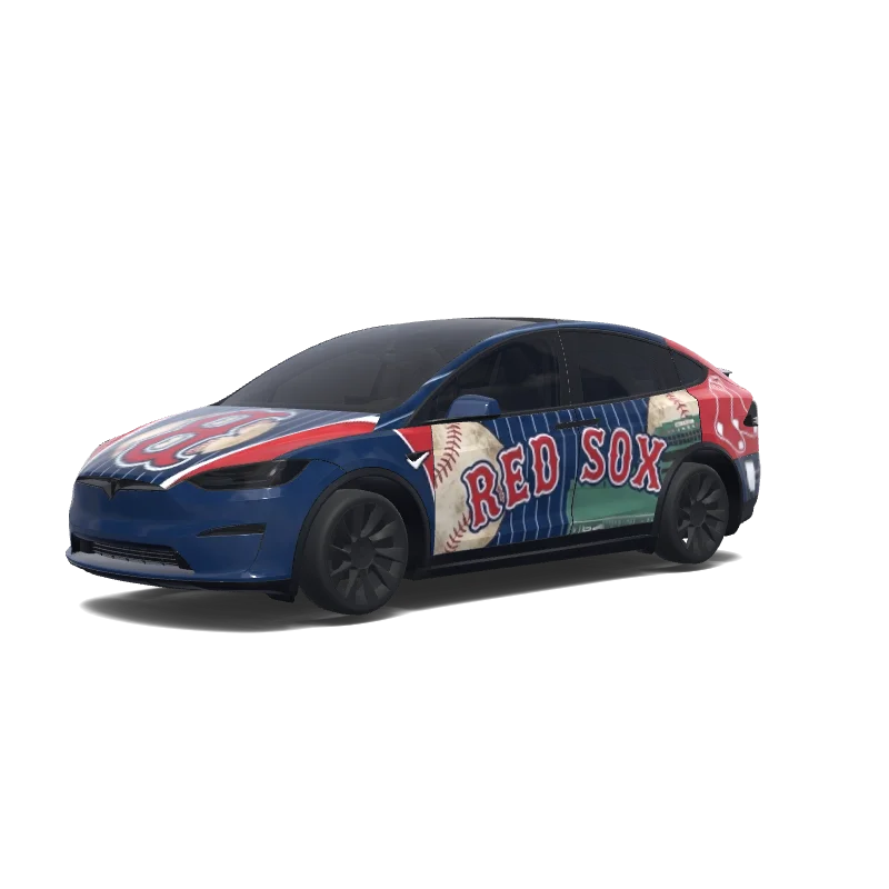 Tesla Model X with a Red wrap, 3D Paint Shop preview