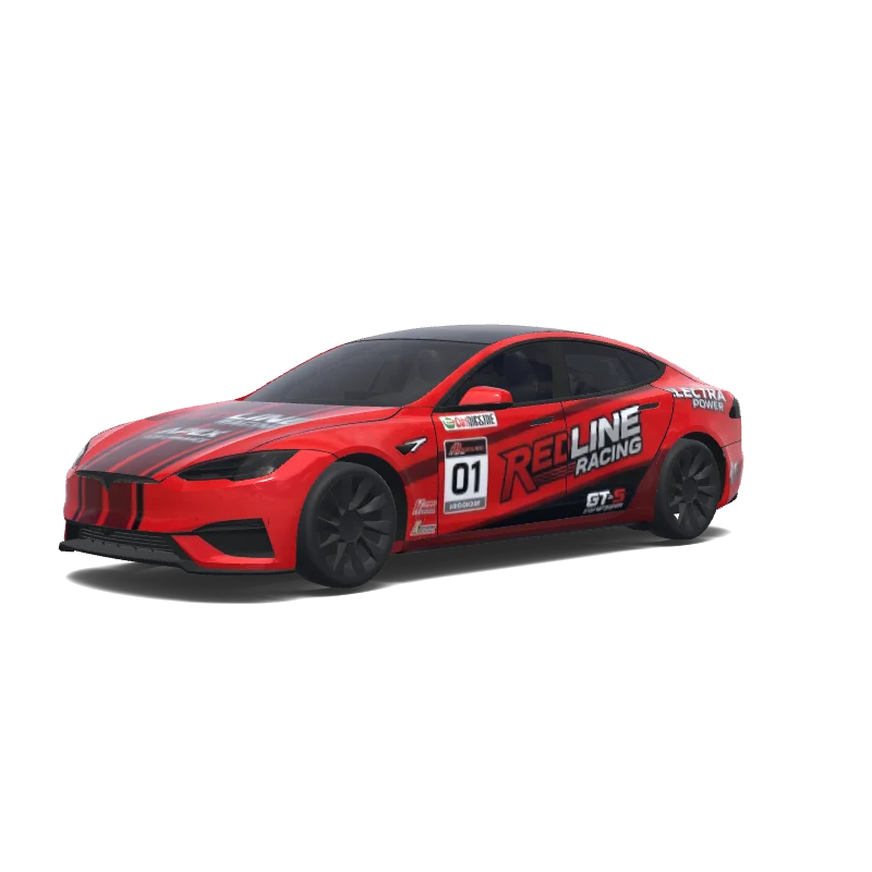 Tesla Model S 2025+ Plaid with a Racing wrap, 3D Paint Shop preview