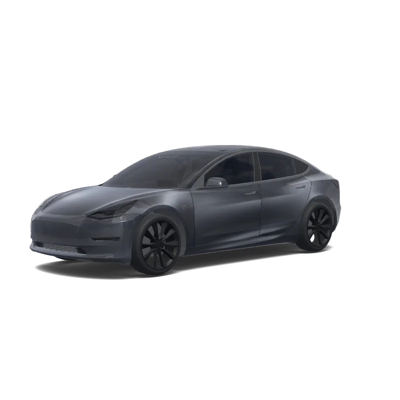 Tesla Model 3 with a Snow wrap, 3D Paint Shop preview