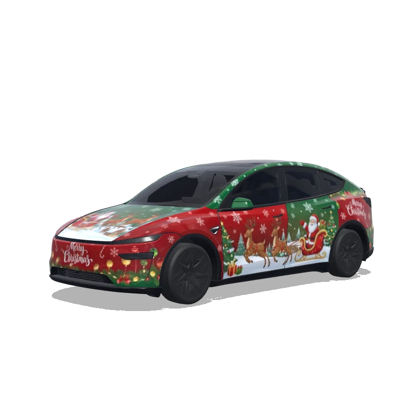 Tesla Model Y L with a Snow wrap, 3D Paint Shop preview