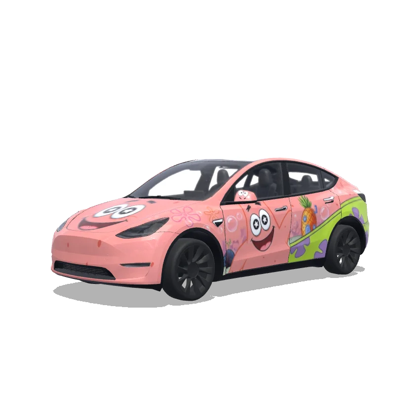Tesla Model Y with a Star wrap, 3D Paint Shop preview