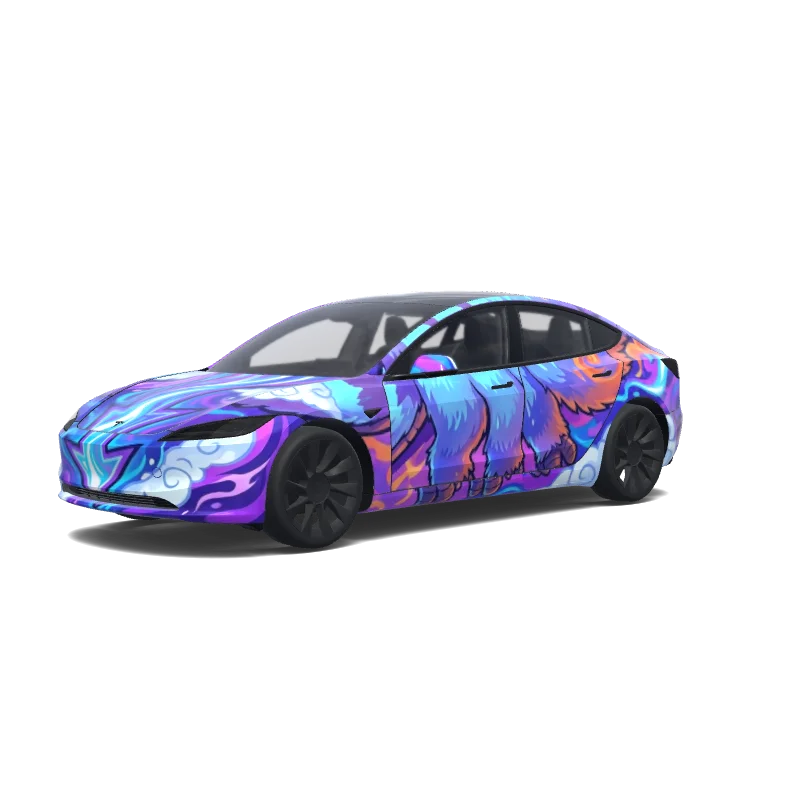 Tesla Model 3 (2024+) wrap, 3D preview