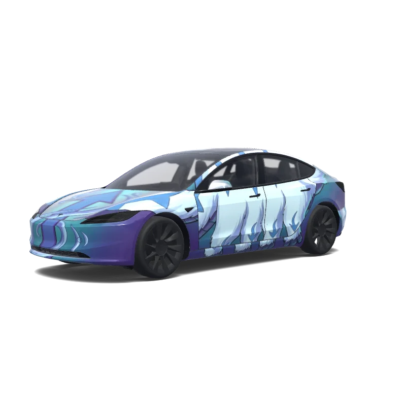 Tesla Model 3 (2024+) wrap, 3D preview