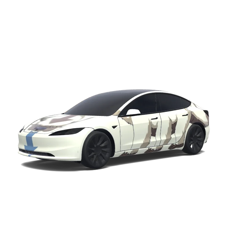 Tesla Model 3 (2024+) wrap, 3D preview