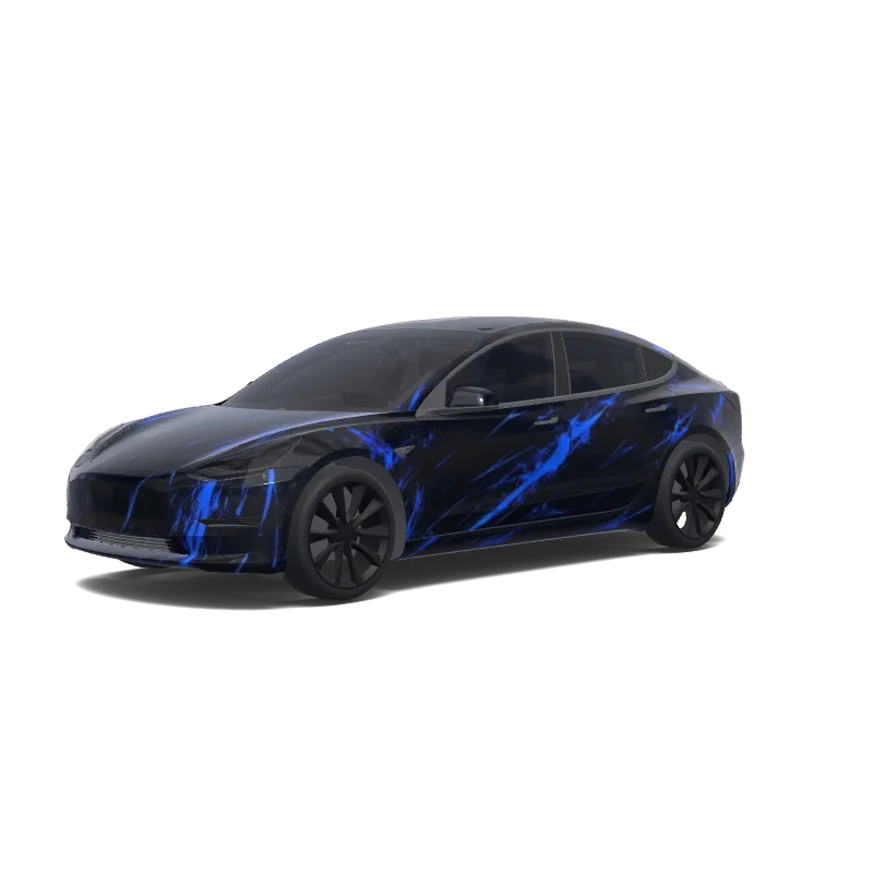 Tesla Model 3 wrap, 3D preview