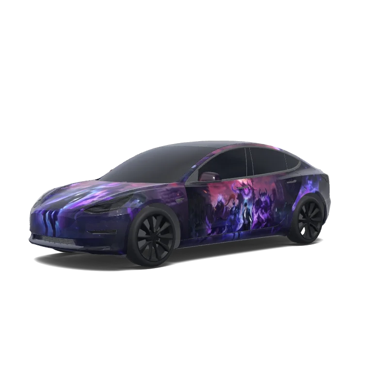 Tesla Model 3 wrap, 3D preview