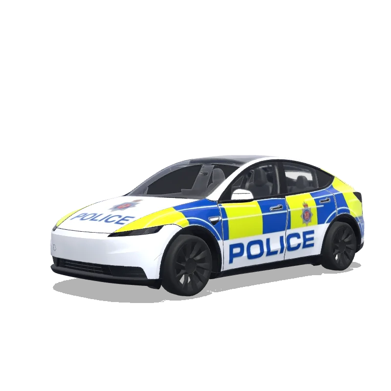 Tesla Model Y (2025+) with a UK Police Livery wrap, 3D preview
