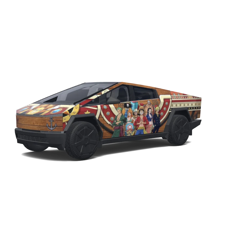 Tesla Cybertruck with a Wood wrap, 3D Paint Shop preview
