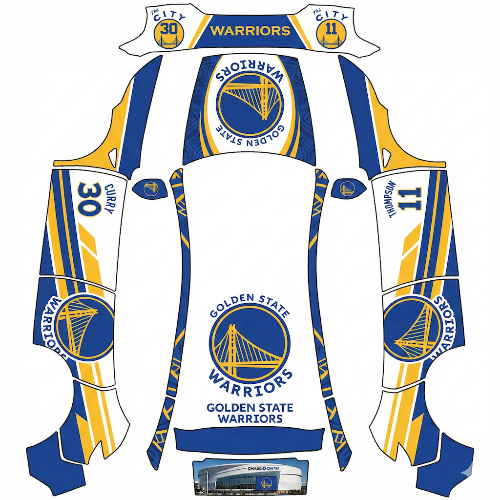 Tesla Model Y (2025+) wrap design - Golden State Warriors