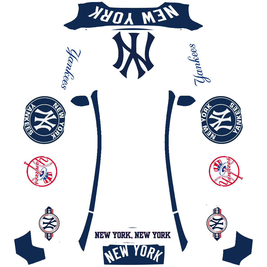 Tesla Model Y (2025+) Premium with a New York Yankees wrap, 3D preview