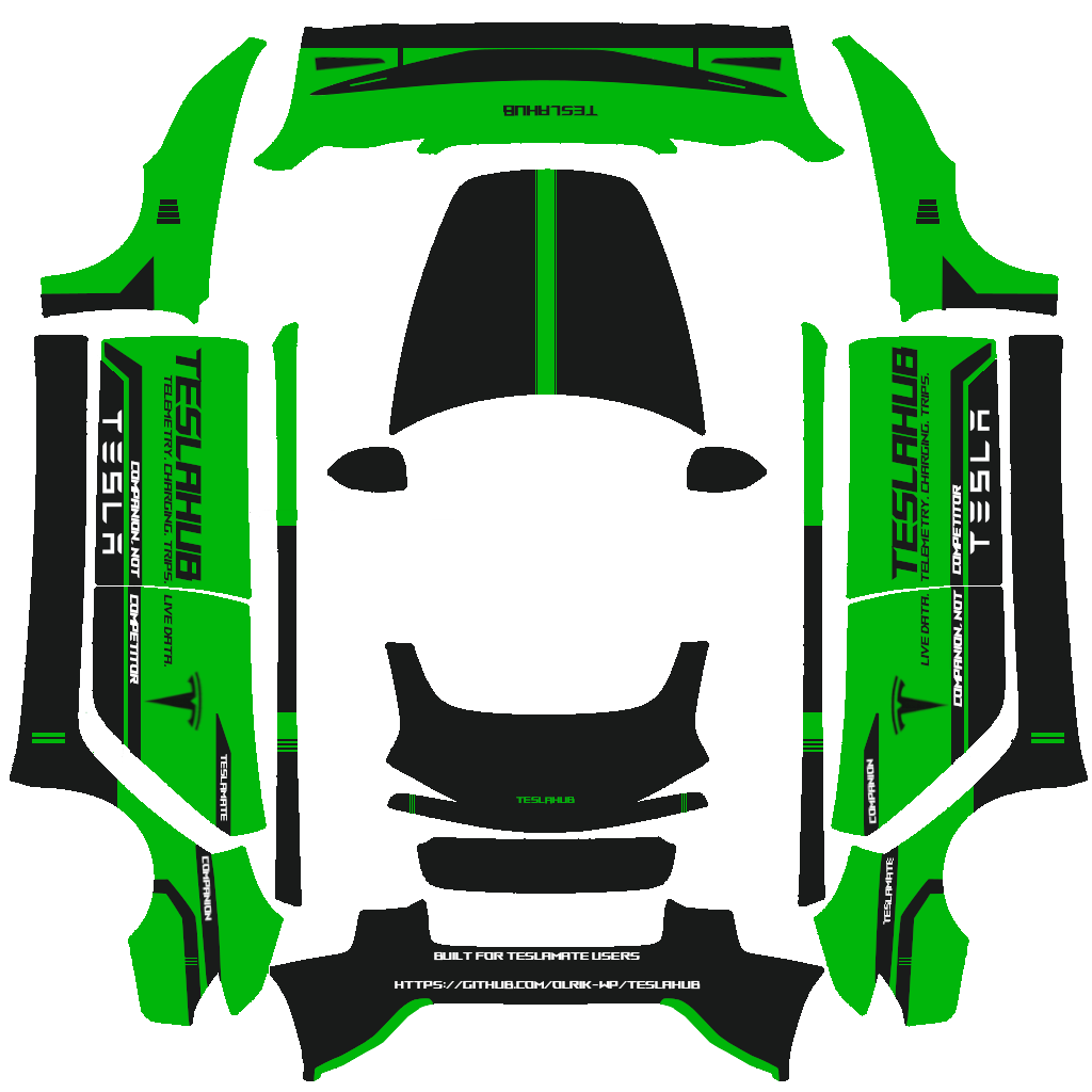 Teslahub Wrap Tesla Model 3 (2024+) Standard & Premium wrap PNG - flat 1024x1024 wrap PNG template for Tesla Model 3 (2024+) Standard & Premium Paint Shop