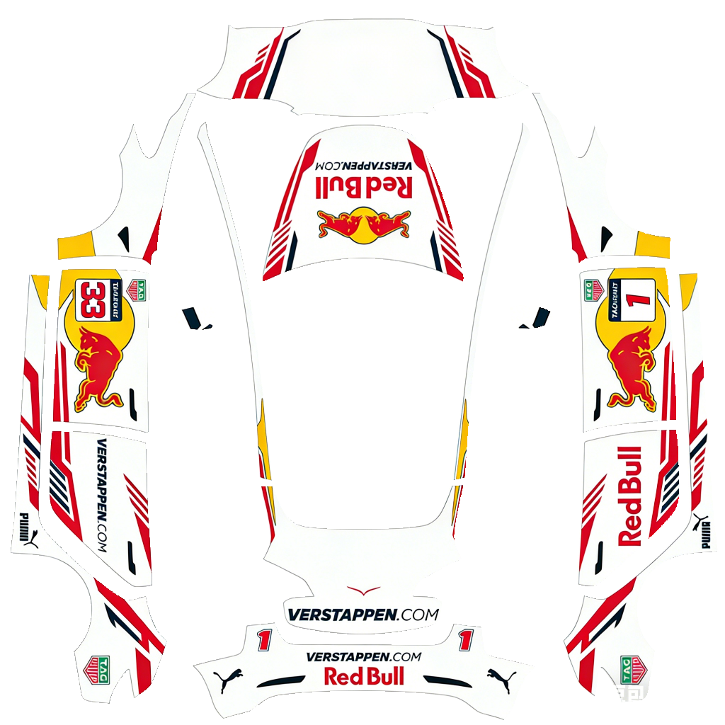 Tesla Model 3 with a White Red Bull wrap, 3D Paint Shop preview