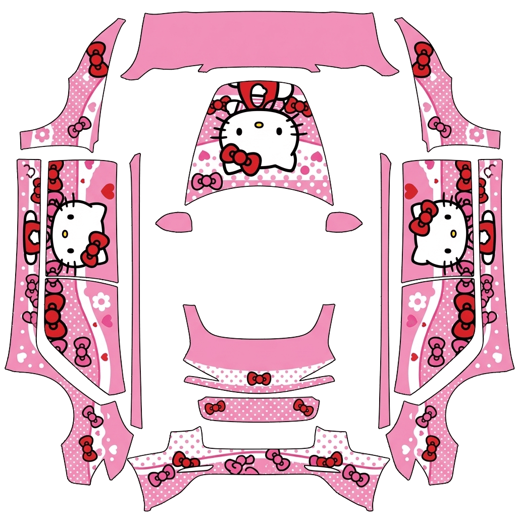 Tesla Model 3 (2024+) wrap design - Hello Kitty