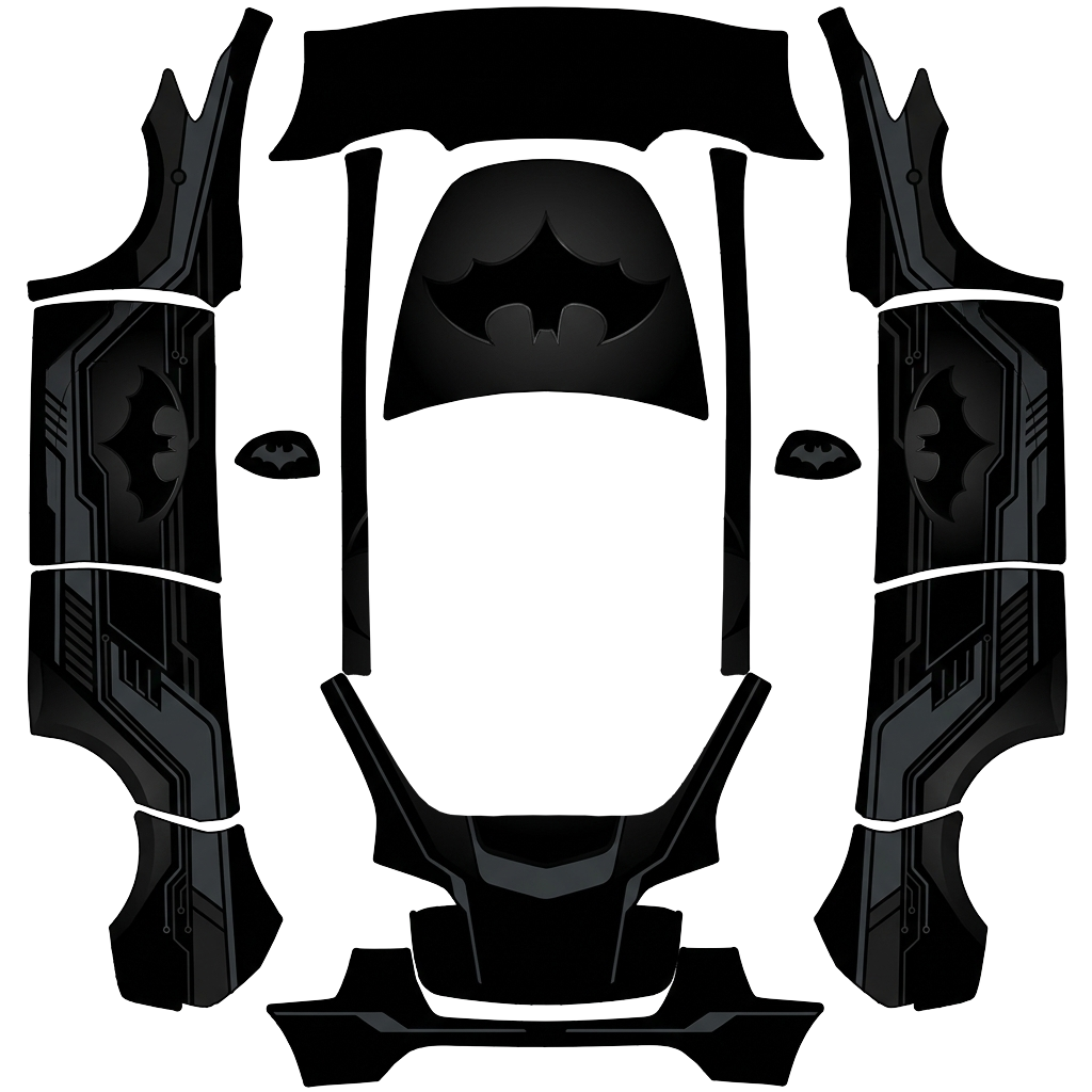 Batman Tesla Model Y wrap PNG - flat 1024x1024 wrap PNG template for Tesla Model Y Paint Shop
