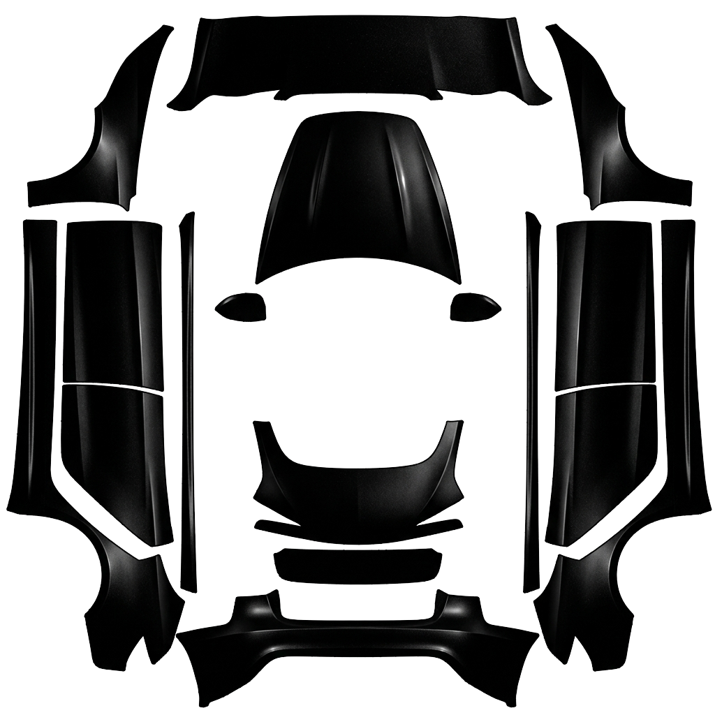 Tesla Model 3 (2024+) Standard & Premium with a Black wrap, 3D Paint Shop preview