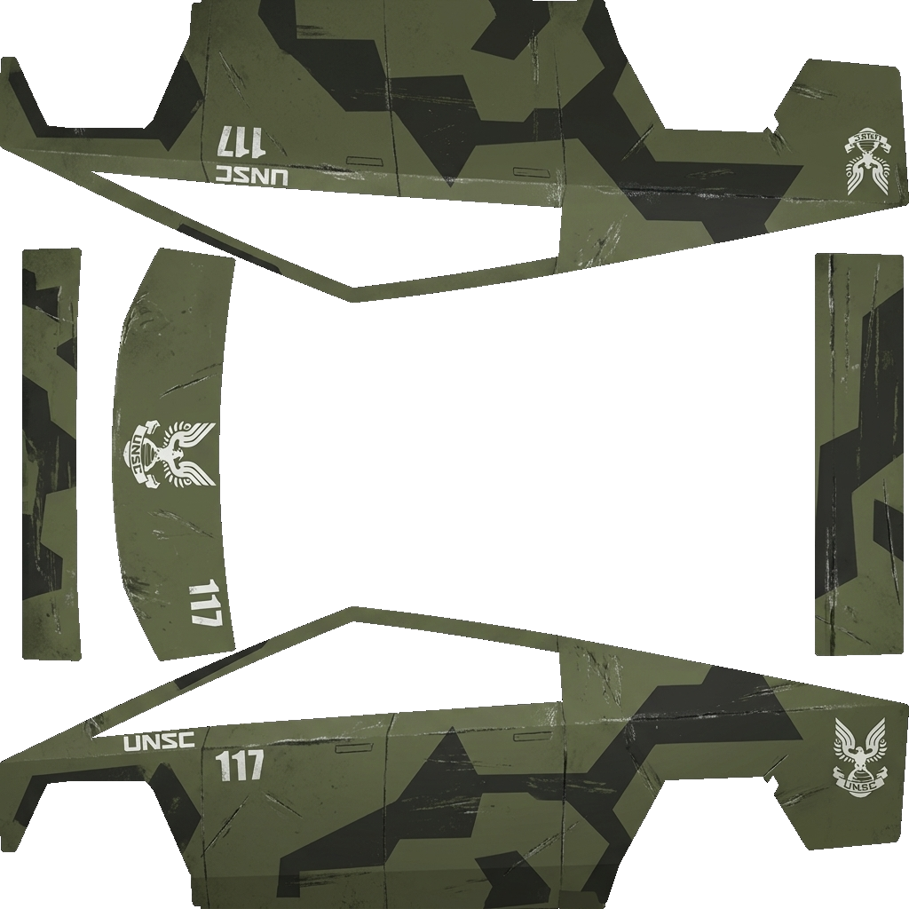 Tesla Cybertruck with a Camouflage Geometric white and green wrap, 3D preview