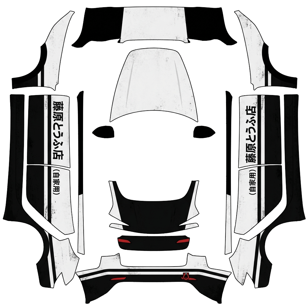 Tesla Model 3 (2024+) Standard & Premium with a 头文字D,AE86 wrap, 3D preview