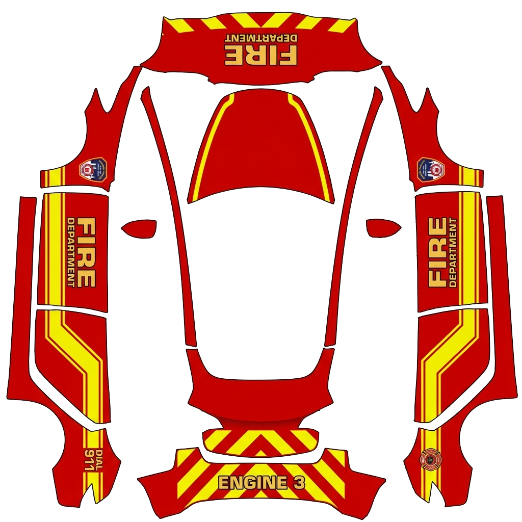 Flames Tesla Model 3 wrap PNG - flat 1024x1024 wrap PNG template for Tesla Model 3 Paint Shop