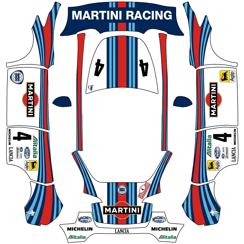 Tesla Model Y with a Martini Lancia LC2 No. 4 wrap, 3D preview