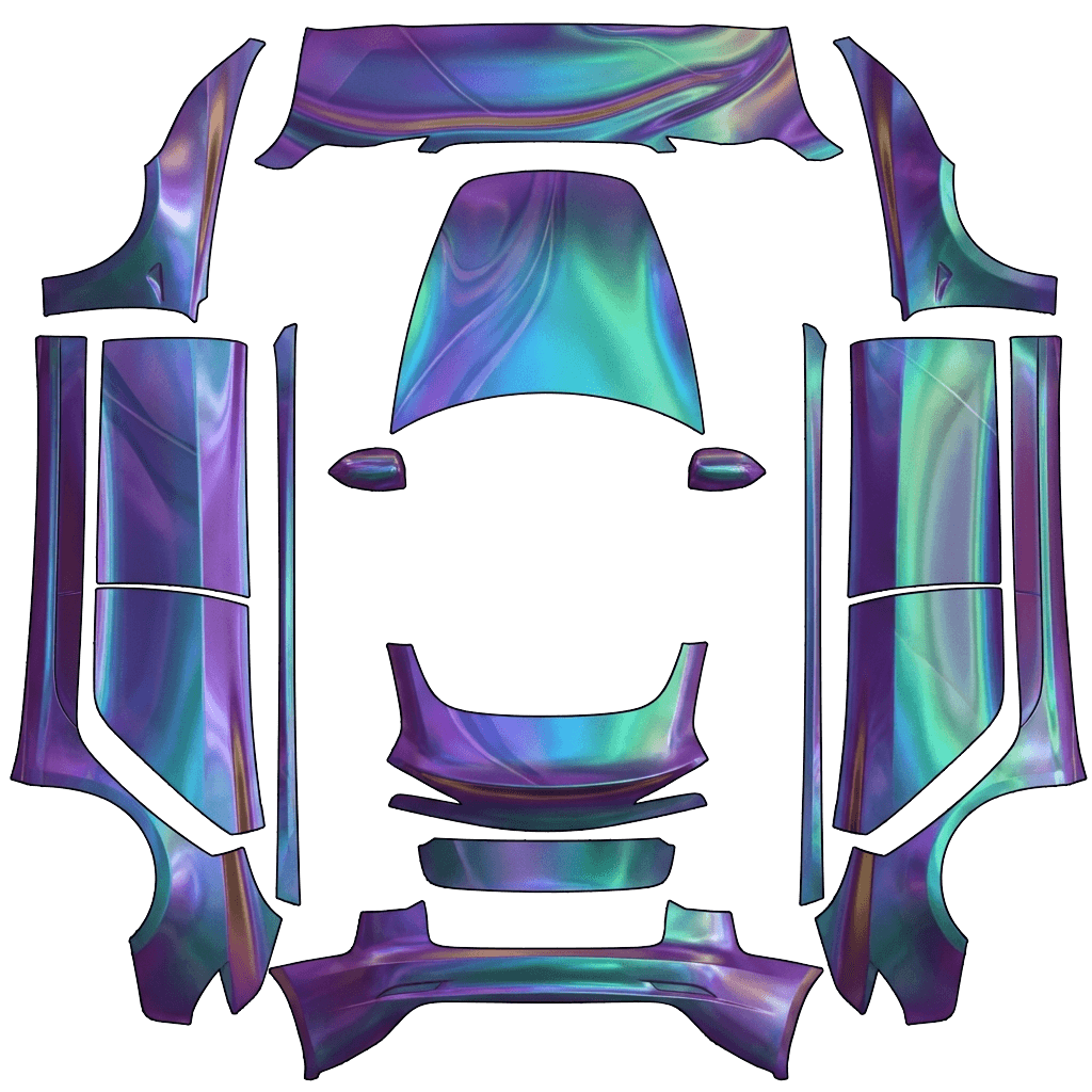 Model 3 (2024+) Standard & Premium Paint Shop wrap PNG - flat 1024x1024 wrap PNG template for Tesla Model 3 (2024+) Standard & Premium Paint Shop