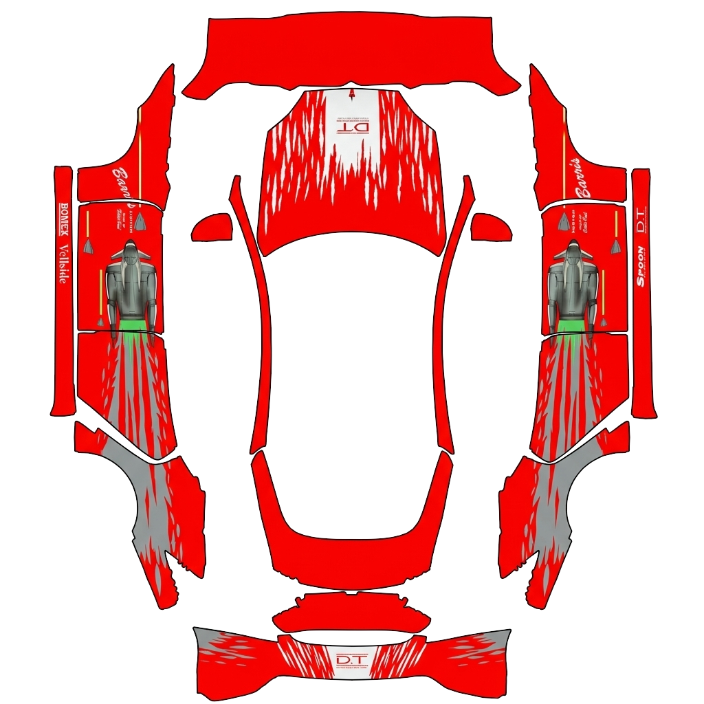 Tesla Model S 2021+ Paint Shop wrap, 3D preview