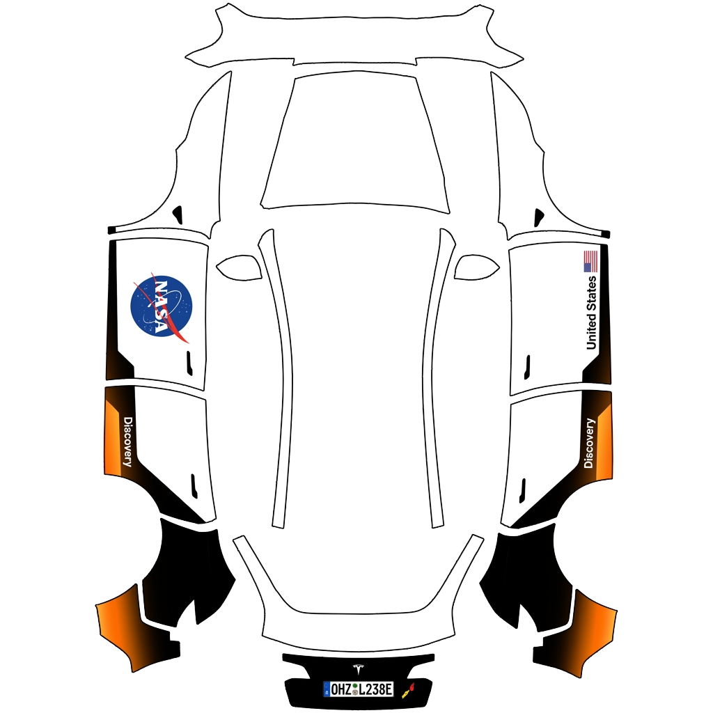 Model Y (2025+) Standard Paint Shop wrap PNG - flat 1024x1024 wrap PNG template for Tesla Model Y (2025+) Standard Paint Shop