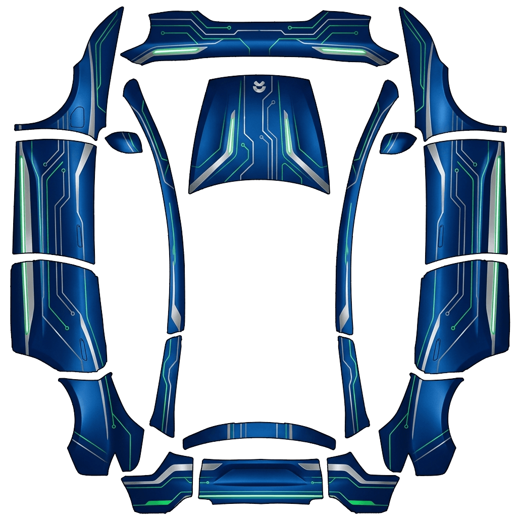 Model Y L Paint Shop wrap PNG - flat 1024x1024 wrap PNG template for Tesla Model Y L Paint Shop
