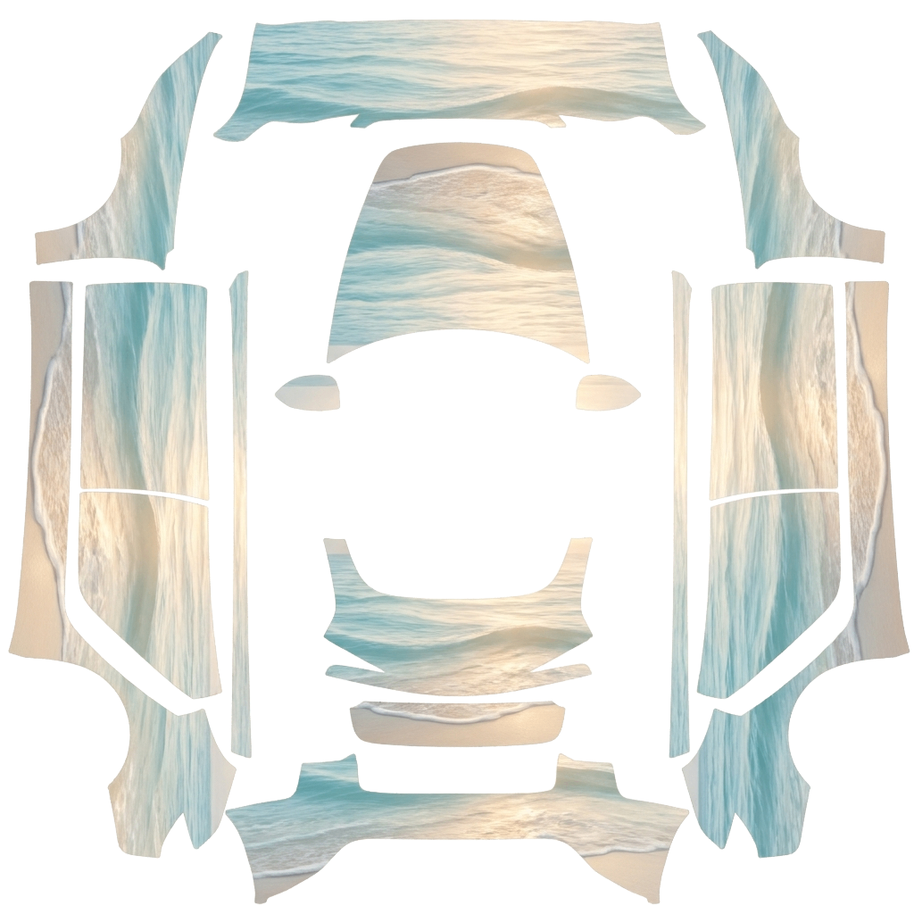 Ocean Tesla Model 3 (2024+) Standard & Premium wrap PNG - flat 1024x1024 wrap PNG template for Tesla Model 3 (2024+) Standard & Premium Paint Shop
