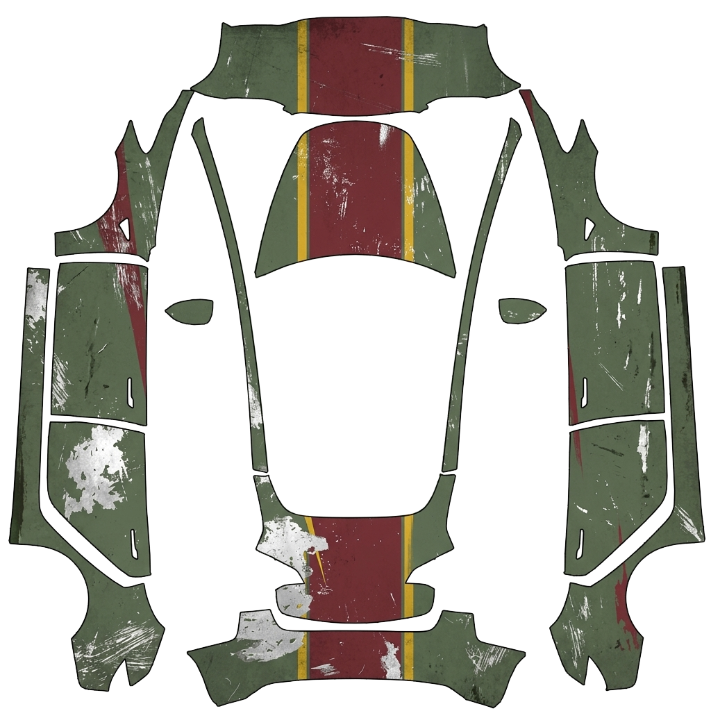 Tesla Model 3 with a Olive Green with Tricolor Stripe and Flowers wrap, 3D preview