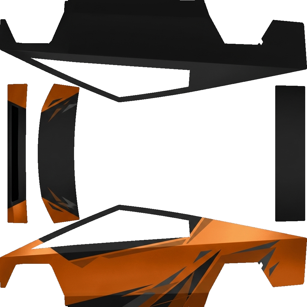 Tesla Cybertruck with a Orange wrap, 3D Paint Shop preview