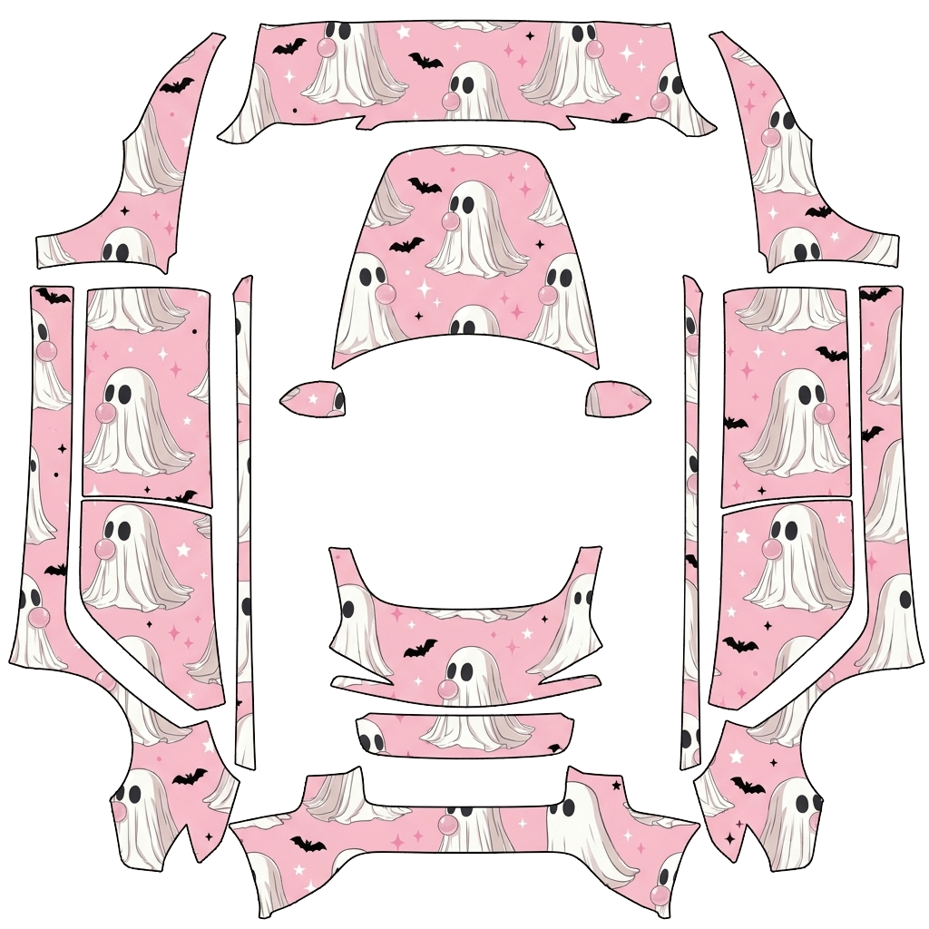 Pink Tesla Model 3 (2024+) Standard & Premium wrap PNG - flat 1024x1024 wrap PNG template for Tesla Model 3 (2024+) Standard & Premium Paint Shop
