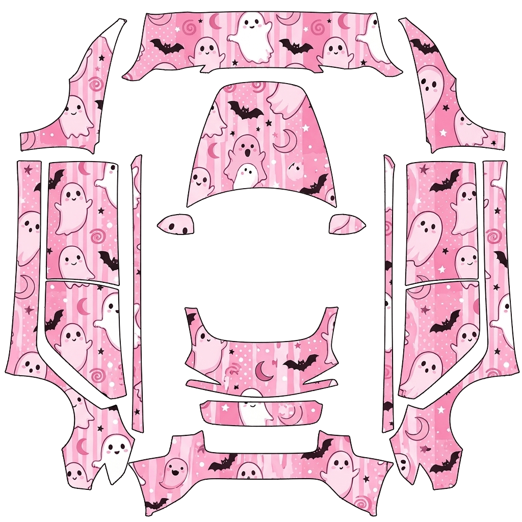 Pink Tesla Model 3 (2024+) Standard & Premium wrap PNG - flat 1024x1024 wrap PNG template for Tesla Model 3 (2024+) Standard & Premium Paint Shop