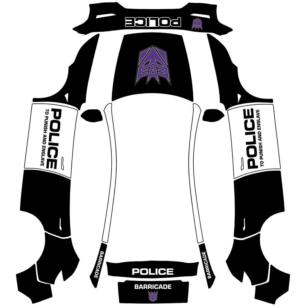 Police Tesla Model Y (2025+) Premium wrap PNG - flat 1024x1024 wrap PNG template for Tesla Model Y (2025+) Premium Paint Shop