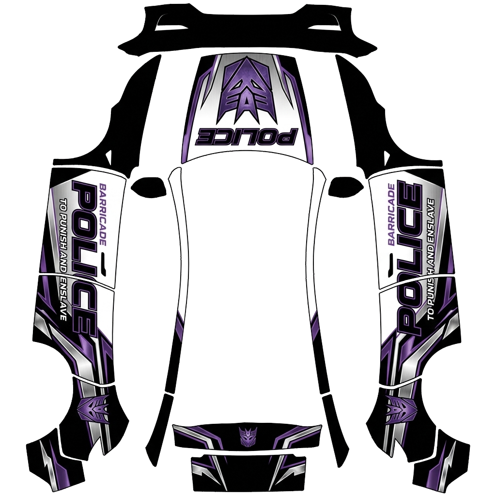 Police Tesla Model Y (2025+) Premium wrap PNG - flat 1024x1024 wrap PNG template for Tesla Model Y (2025+) Premium Paint Shop