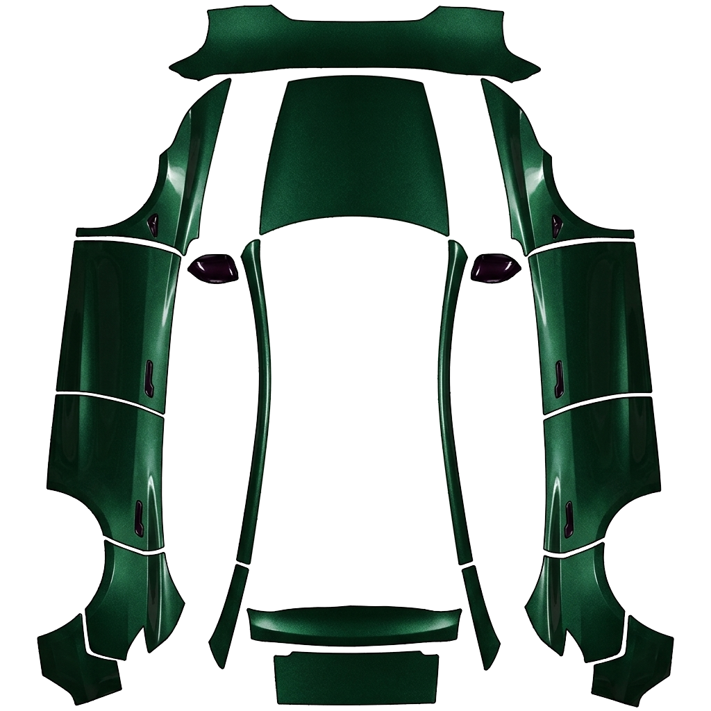 Tesla Model Y (2025+) Premium with a Racing green wrap, 3D preview