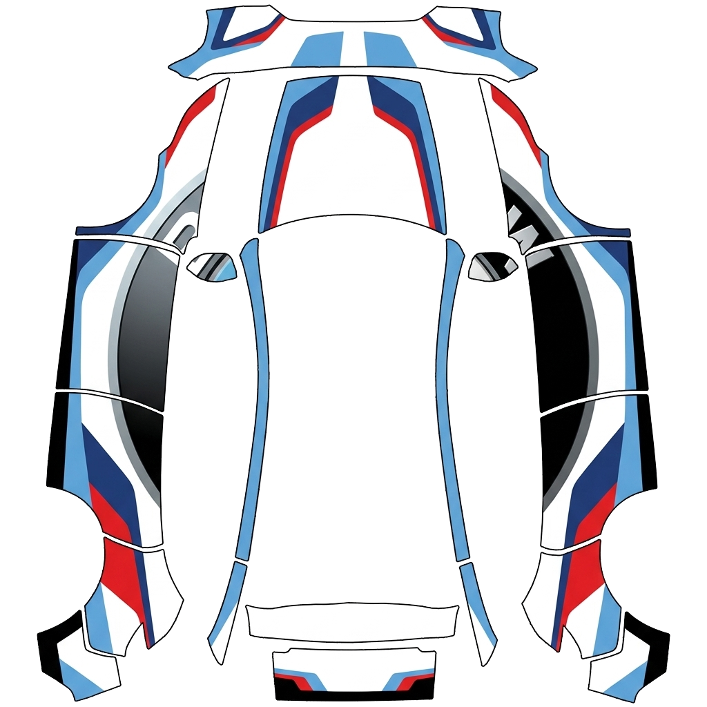 Racing Tesla Model Y (2025+) Premium wrap PNG - flat 1024x1024 wrap PNG template for Tesla Model Y (2025+) Premium Paint Shop